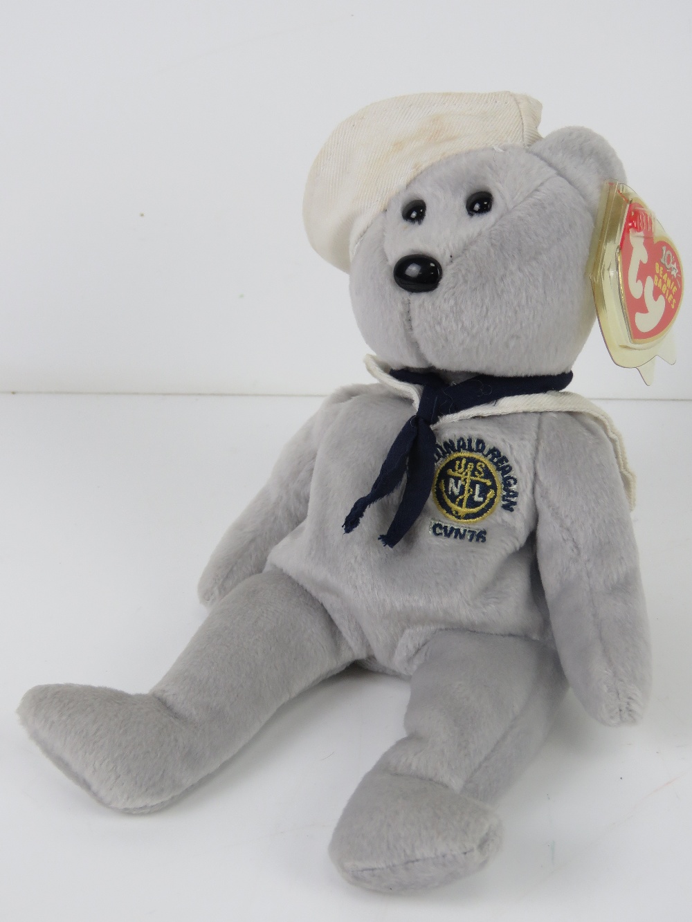 Ty Beanie Babies/Beanie Bears; 'Ronnie' with USS Ronald Reagan patch to chest,