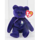 Ty Beanie Babies/Beanie Bears; a rare Indonesian made bear, Princess in plastic case with tag.