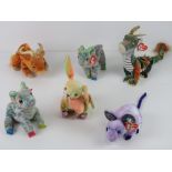 Ty Beanie Babies/Beanie Bears; Zodiac edition 'Dragon', 'Rat', 'Rabbit', 'Ox' and 'Goat' (x 2).