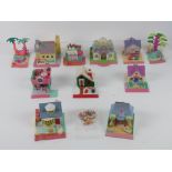 Polly Pocket; a quantity of c1990s buildings with front pavement including houses and shops.