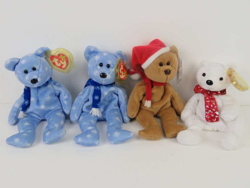 Ty Beanie Babies/Beanie Bears; Christmas themed bears being 1997 Teddy, 1998 holiday Teddy, - Image 3 of 3