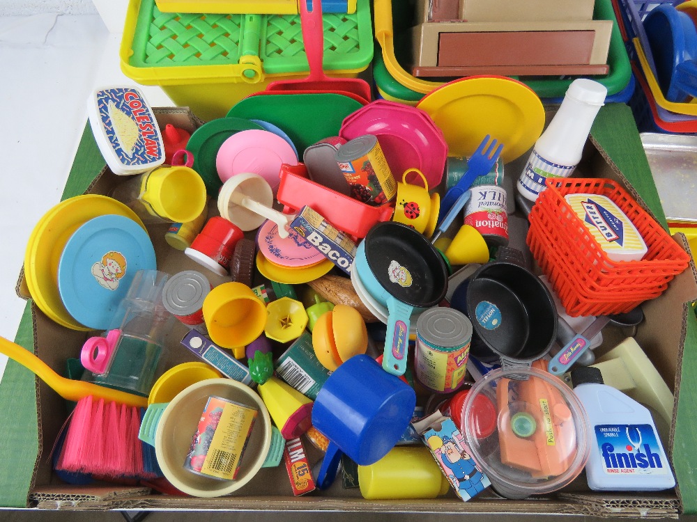 An extensive collection of shop or playhouse plastic food together with shopping baskets, - Image 3 of 3