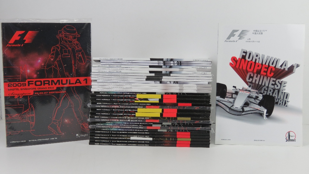 A large quantity of assorted Formula 1 race programmes for 2008 and 2008.