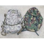 A British Military DPM tactical bag toge