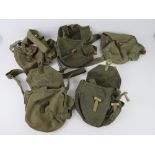 Five WWII PPSH-41 drum magazine pouches.