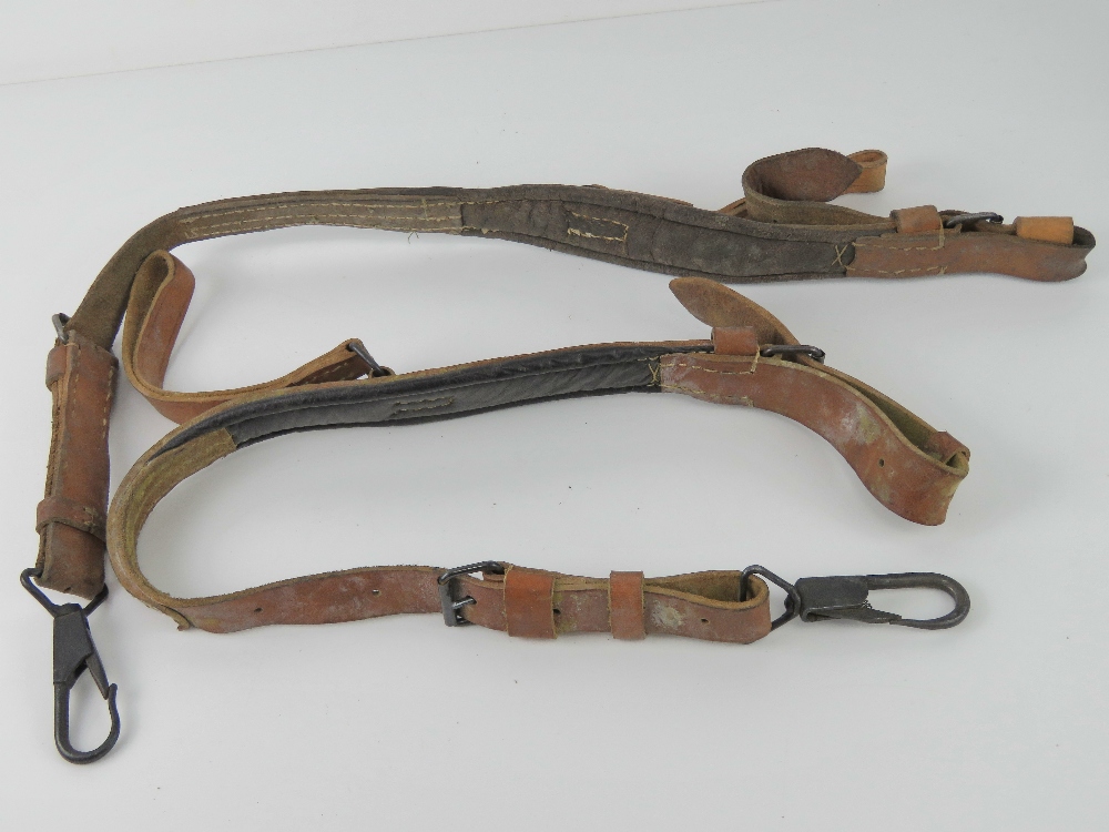 A pair of leather MG42 /53 Lafette strap - Image 3 of 4