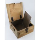 A WWII German ammo crate with steel lini