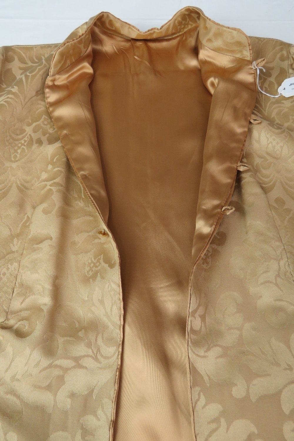 Ladies jacket; 'gold' fabric with Mandarin collar and four button closure, no labels. - Image 3 of 3