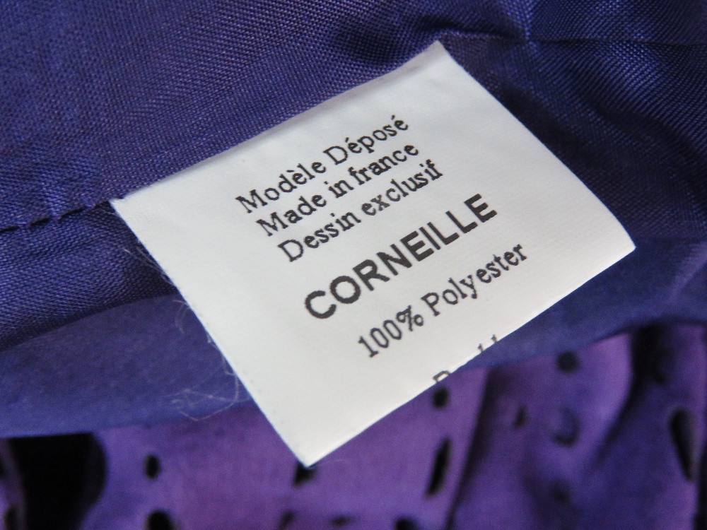 Purple velvet ladies jacket and skirt made by Chacok size 3, dry clean only label within. - Image 4 of 4