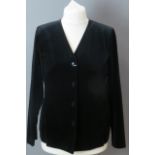 A Finnish made ladies velvet jacket and trousers by Karelia, 100% cotton, UK size 12.