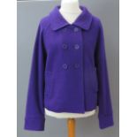 A purple 100% wool ladies jacket by Pomodoro UK size 16.