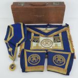 Masonic; A leather regalia case presented to W.Bro.T.E.