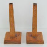 The Royal Antediluvian Order of Buffaloes (RAOB); a pair of wooden alter candlesticks standing 32.