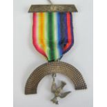 Masonic; A sterling silver Royal Arc Mariners dove and rainbow medal jewel.