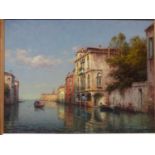 ANTOINE BOUVARD. (1870-1956) ARR VENETIAN CANAL, SIGNED OIL ON CANVAS, PROVENANCE: HAYNES FINE ART