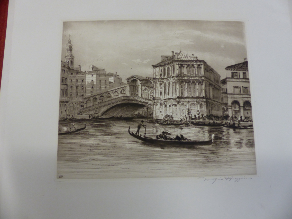 WINIFRED HIGGINS. 19th/20th.C. TWO VENETIAN VIEWS, PENCIL SIGNED ETCHINGS, UNFRAMED, SHEET SIZE. - Image 4 of 7