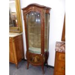A LATE 19th.C.FRENCH VERNIS MARTIN CABINET WITH GILT METAL MOUNTS. W.71 x H.186cms.