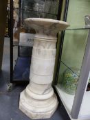 A LATE 19th.C.MARBLE CYLINDRICAL COLUMN ON AN OCTAGONAL BASE. Dia.36 x H.80cms.