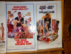 FOUR FACSIMILE JAMES BOND MOVIE POSTERS, PUBLISHED 1997 TO INLCUDE DR. NO, FROM RUSSIA WITH LOVE,