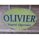 A VINTAGE DUAL ADVERTISING SIGN FOR OLIVIER TIPPED CIGARETTES. 90 x 60cms.