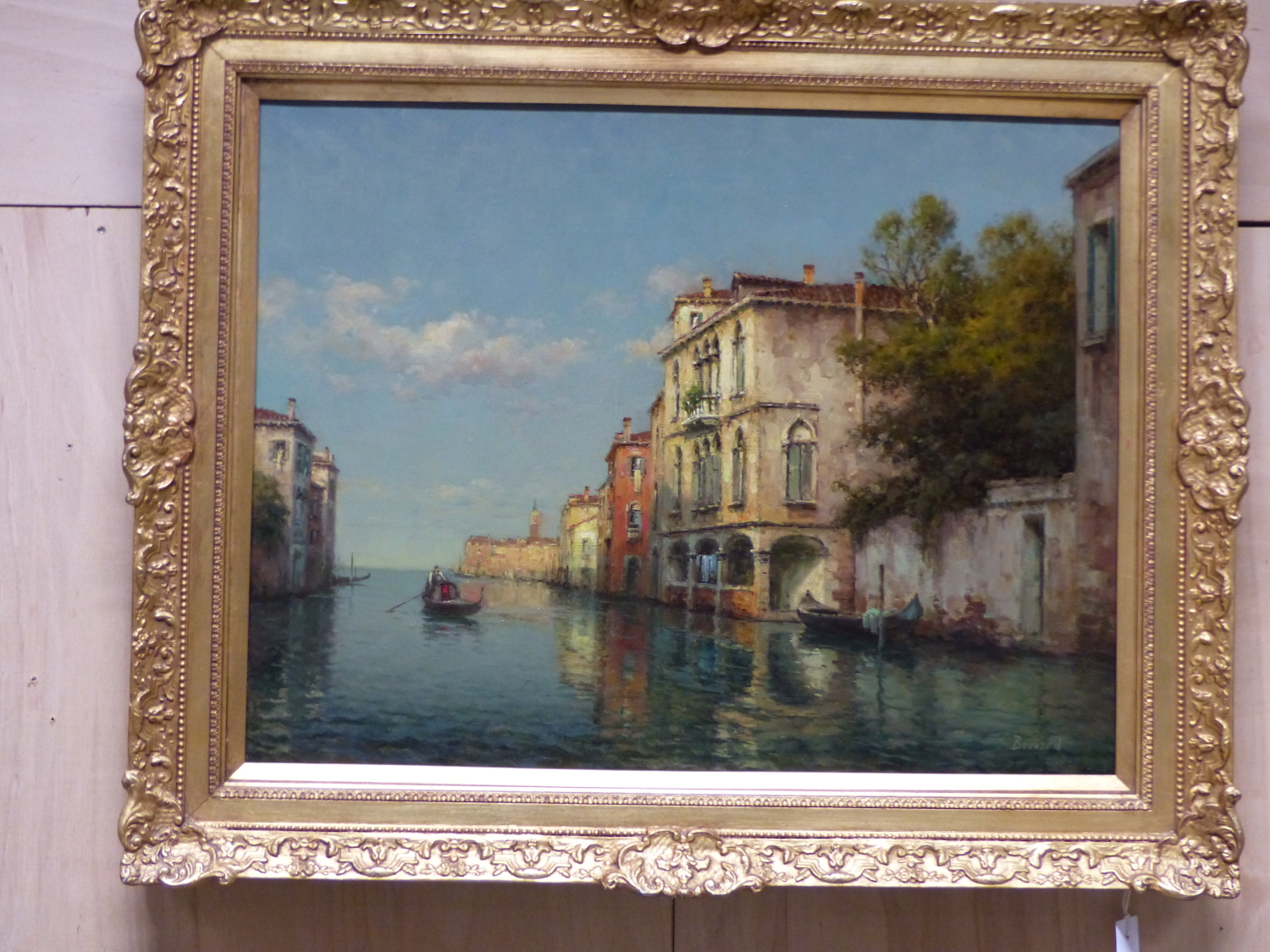 ANTOINE BOUVARD. (1870-1956) ARR VENETIAN CANAL, SIGNED OIL ON CANVAS, PROVENANCE: HAYNES FINE ART - Image 8 of 15