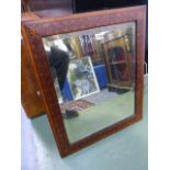 A 19th.C.MARQUETRY INLAID WALL MIRROR.