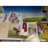 A COLLECTION OF ASTON VILLA,FACSIMILE SIGNED ST ANDREWS PRINTS, CRICKET, HORSE RACING AND OTHER