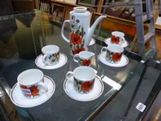 A MIDWINTER POPPIES PATTERN COFFEE SET.