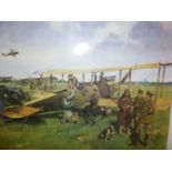 AFTER TERENCE CUNEO. (1907-1996) FIRST AIR POST, SIGNED COLOUR PRINT MOUNTED BUT UNFRAMED. 57 x