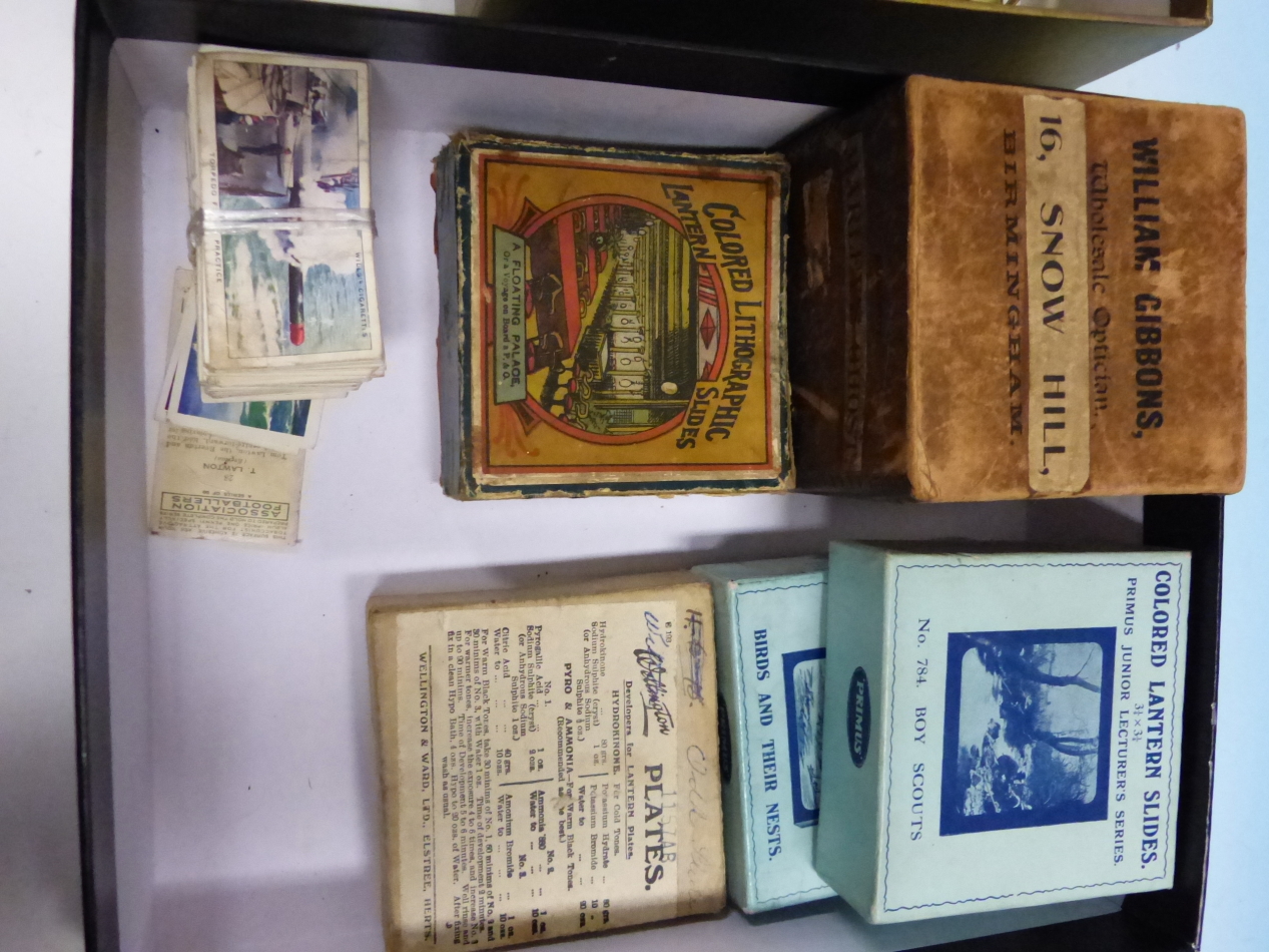 A COLLECTION OF LANTERN SLIDES, CIGARETTE CARDS, CLAY PIPES, PEN KNIVES AND A FREEMAN THOMAS - Image 3 of 4