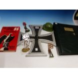 A COLLECTION OF THIRD REICH MEMORABILIA TO INCLUDE AN ALBUM OF PHOTOGRAPHS, WOODEN IRON CROSS,