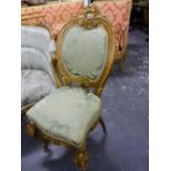 A PAIR OF 19th.C.FRENCH GILTWOOD CAMEO BACKED SALON CHAIRS.