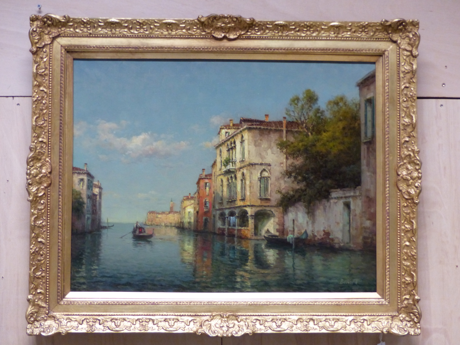 ANTOINE BOUVARD. (1870-1956) ARR VENETIAN CANAL, SIGNED OIL ON CANVAS, PROVENANCE: HAYNES FINE ART - Image 2 of 15