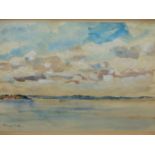 EARLY 20th.C.ENGLISH SCHOOL. A COASTAL VIEW, INDISTINCTLY SIGNED. 18 x 26cms.