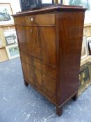 A 19th.C.FRENCH MAHOGANY SECRETAIRE ABBATANT WITH FITTED INTERIOR. 106 x 51 x H.148cms.