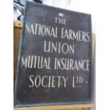 AN ART DECO BRONZE SIGN FOR NATIONAL FARMERS UNION MUTUAL INSURANCE SOCIETY LTD. 56 x 75cms.