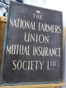 AN ART DECO BRONZE SIGN FOR NATIONAL FARMERS UNION MUTUAL INSURANCE SOCIETY LTD. 56 x 75cms.