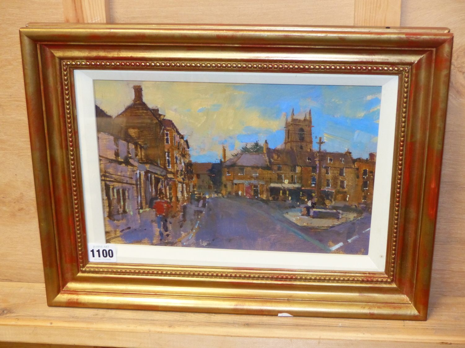 DAVID SAWYER. )1961-****) ARR. MARKET PLACE, STOW, SIGNED OIL ON BOARD. 21 x 31cms. - Image 2 of 4