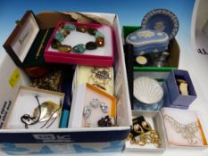 A QUANTITY OF COSTUME JEWELLERY ETC.