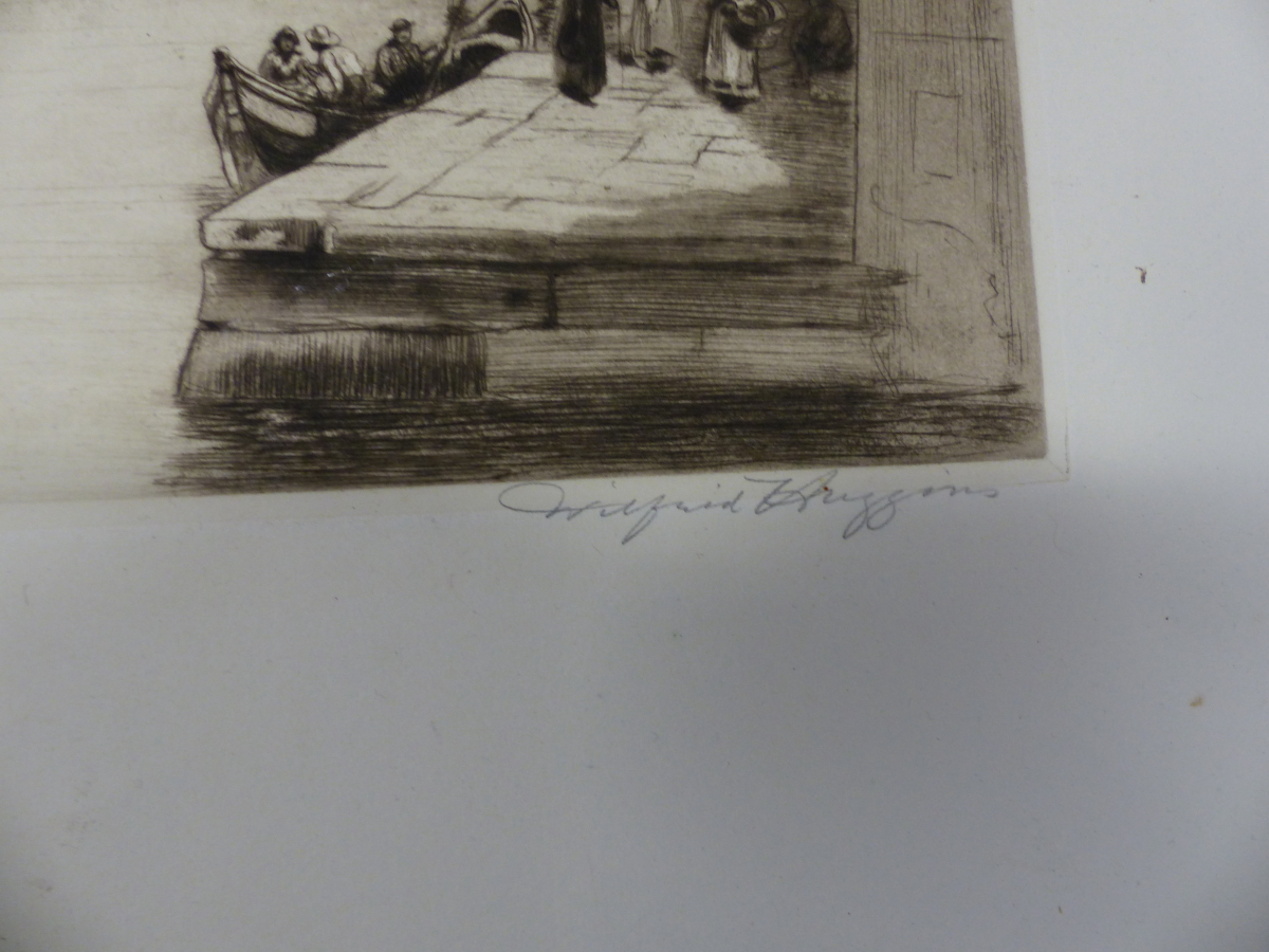 WINIFRED HIGGINS. 19th/20th.C. TWO VENETIAN VIEWS, PENCIL SIGNED ETCHINGS, UNFRAMED, SHEET SIZE. - Image 2 of 7