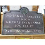 A LARGE ART DECO BRONZE SIGN FOR NATIONAL FARMERS UNION MUTUAL INSURANCE SOCIETY LTD. 109 x 76cms.