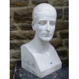 FRANCESCO NEGRONI. A WHITE MARBLE BUST OF A ROMAN GENTLEMAN DATED 1821. H.50cms.