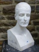 FRANCESCO NEGRONI. A WHITE MARBLE BUST OF A ROMAN GENTLEMAN DATED 1821. H.50cms.