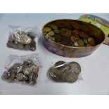 A COLLECTION OF BRITISH LATE 19th C. TO CURRENT COINS TO INCLUDE PRE 1920 SHILLINGS TO CROWNS.