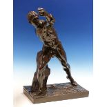 AFTER THE ANTIQUE. A BRONZE FIGURE OF A GLADIATOR. H.50cms.