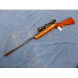 A BSA AIRSPORTER AIR RIFLE SERIAL NUMBER CT42938 WITH BUSHNELL 4 X 32 SCOPE.