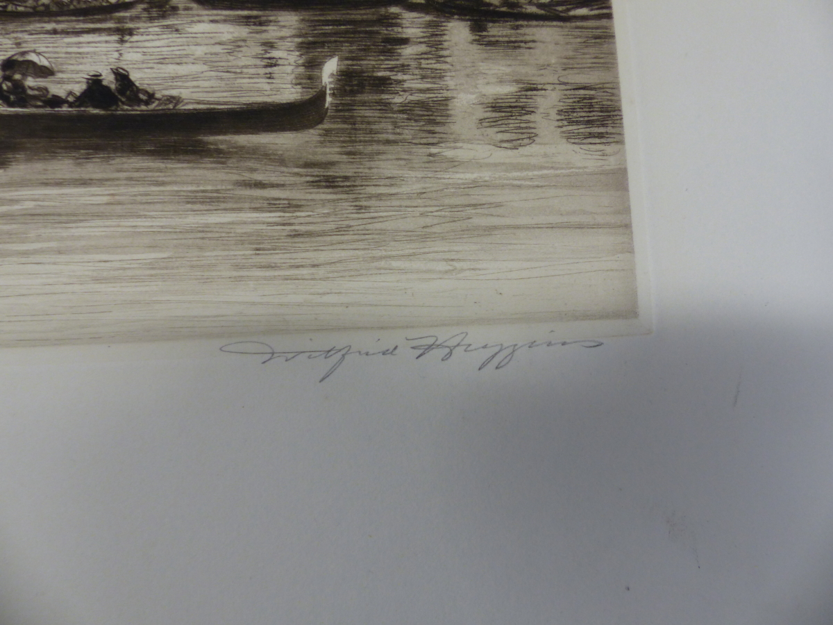 WINIFRED HIGGINS. 19th/20th.C. TWO VENETIAN VIEWS, PENCIL SIGNED ETCHINGS, UNFRAMED, SHEET SIZE. - Image 5 of 7