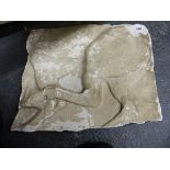 TWO SECTIONS OF VINTAGE MUSEUM PLASTER CASTS FROM A SECTION OF THE HORSEMAN OF THE PATHENON IN THE