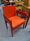 TWO 1969 PRINCE OF WALES INVESTITURE CHAIRS.