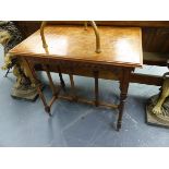 AN EASTERN STYLE ROSEWOOD PARQUETRY TOPPED RECTANGULAR TABLE, THE FRET EDGED APRON FORMING TWO